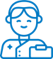 A line illustration of a health professional