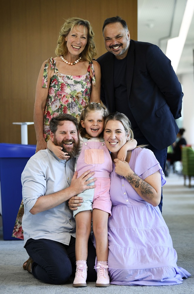 Tonya McCusker, Professor Gareth Baynam with Tristan, Florence and Sarah Sommerford