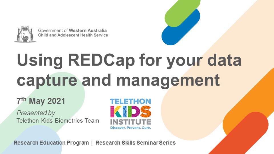 Promotional image for "Using REDCap for your data capture and management" seminar