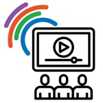 Icon of people watching a seminar online together
