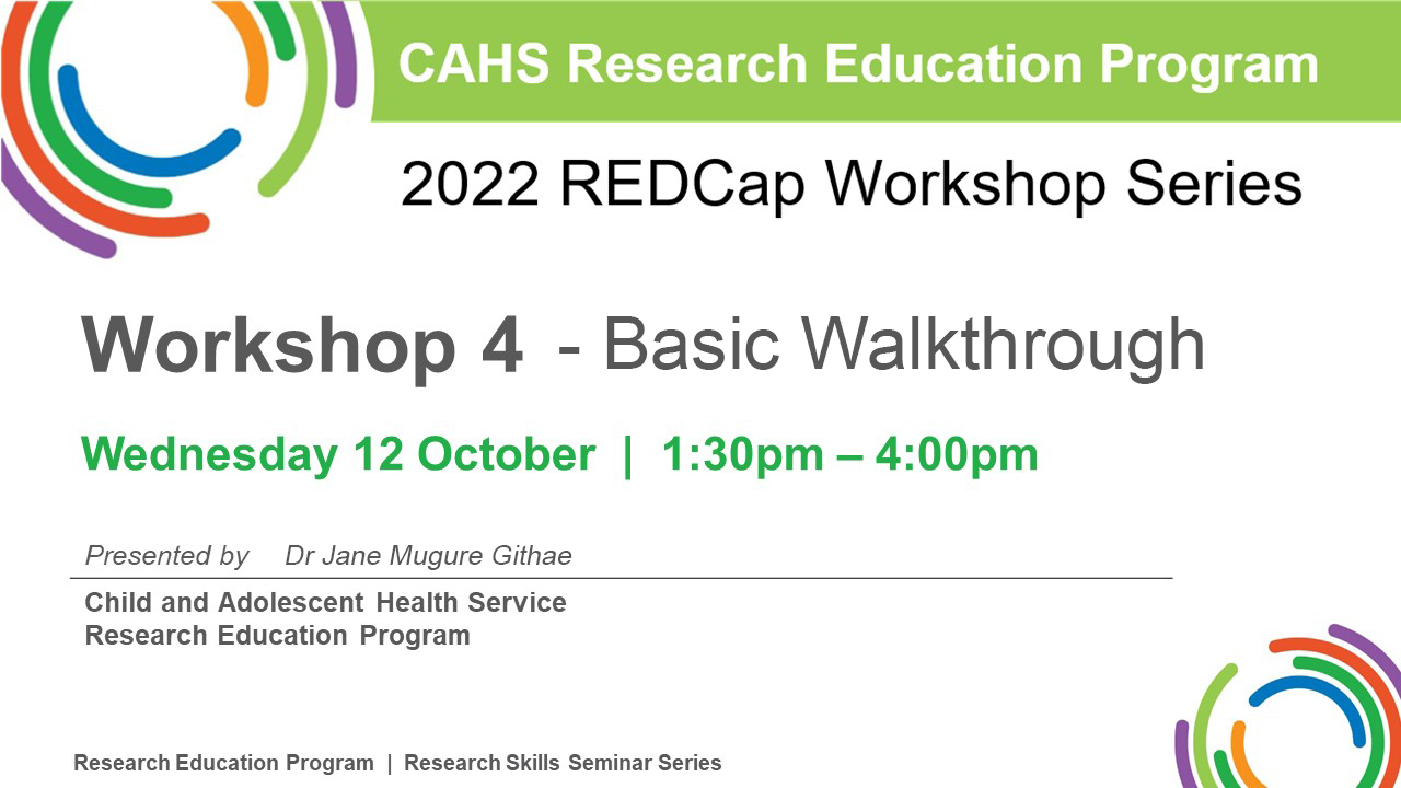 REDCap Basic Walkthrough Workshop