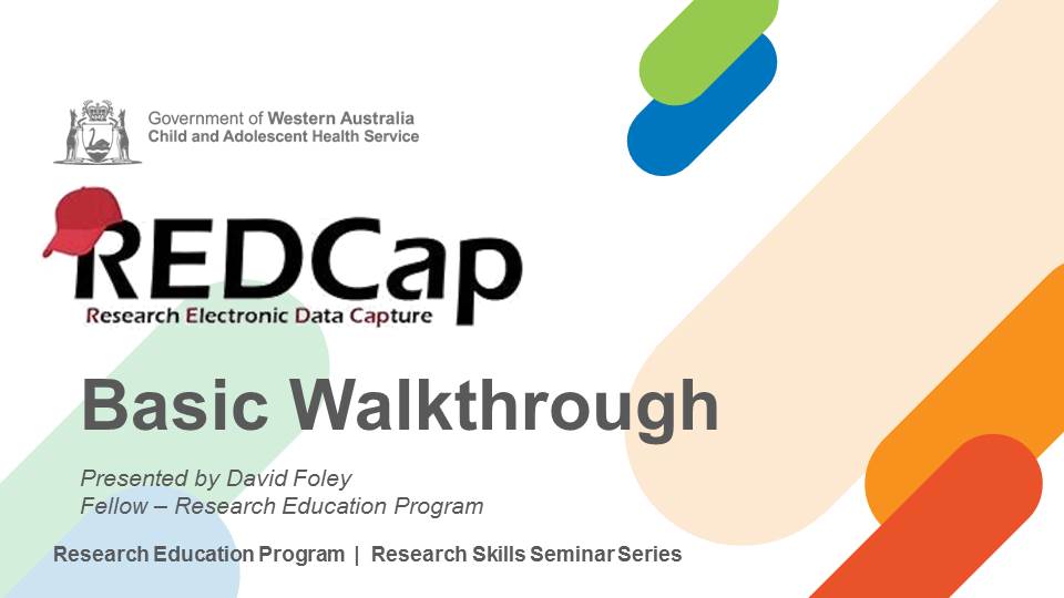 Cover image for REDCap Basic Walkthrough workshop recording 