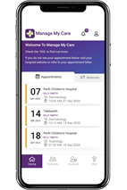 iPhone screen showing the Manage My Care app