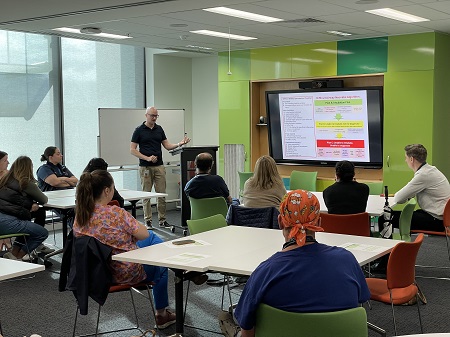 A group taking part in a Neonatal Difficult Airway training workshop at Perth Children's Hospital